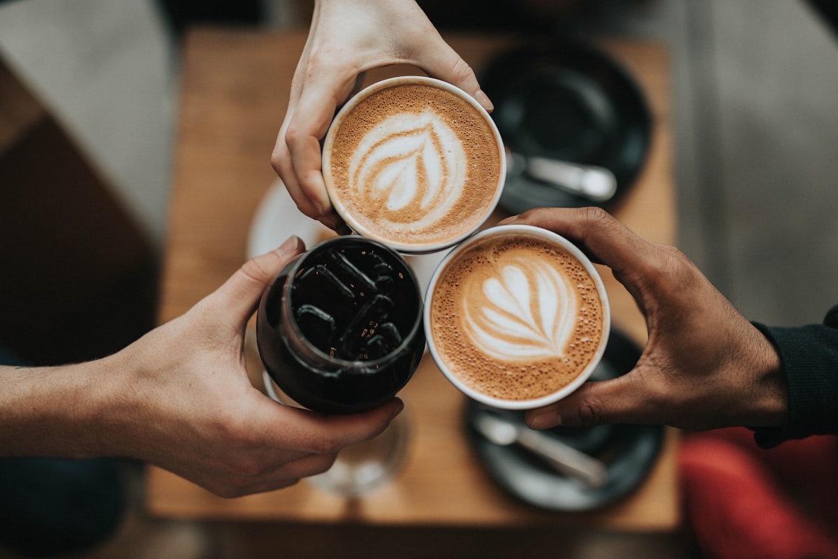 Coffee served on a communal table