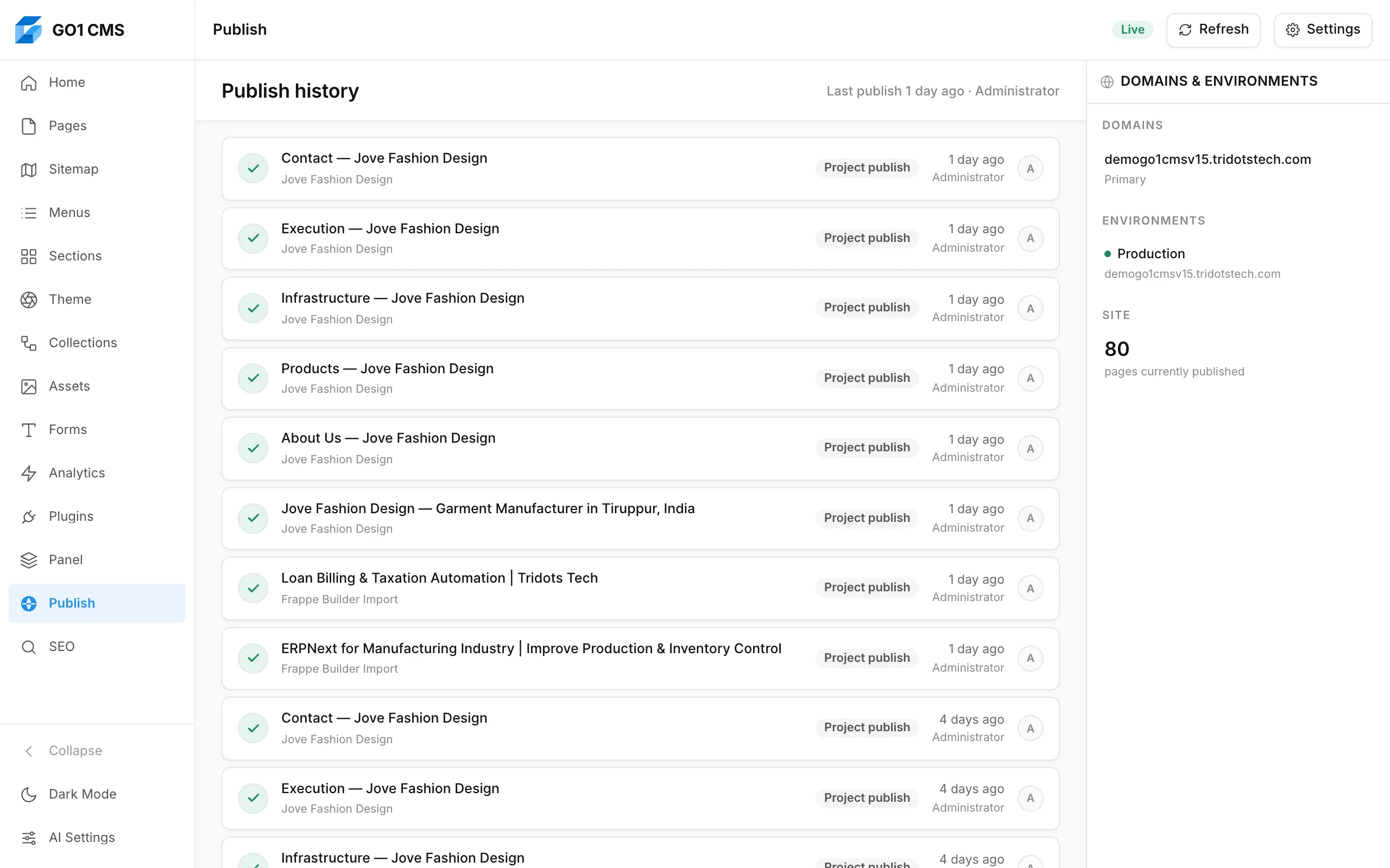 Publish with rollback